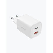  СЗУ Deppa 11491 USB-C+USB-A, PD 3.0, QC 5.0, 65W, GaN, белый 