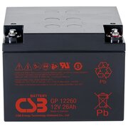  АКБ для ИБП 12В 26Ач CSB GP12260, 104W/cell, 312 Whr, 8.45kg, H125xL166xW175 mm 