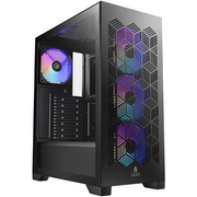  Корпус AZZA Aerohex (csaz-203a03), Midi-Tower, без БП, ATX, черный 