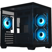  Корпус XASTRA QW400M 3ARGB-C6-AC Black (QW400M-3FM12A-C6-AC) mATX/Aquarium/Screewless/3x120mm ARGB PWM FM fans/Argb+PWM HUB 6port 
