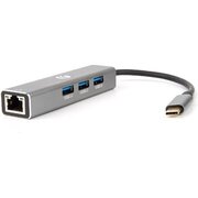  USB-концентратор VCOM DH311A USB 3.1 Type-C(M)--RJ-45+3*USB 3.0(f) Aluminum Shell (1/150) 