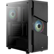  Корпус AeroCool Menace Saturn RGB (4710562754186) черный, ATX, без БП, с окном, 2*USB 3.0, audio 