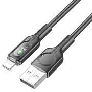  Кабель HOCO U120 Transparent Explore USB-8pin 1.2м, 2.4A чёрный 