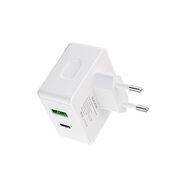 СЗУ Maxvi CHL-603PD Type-CUSB 30W 6A (3A+3A) PD QC3.0, white 