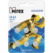 Батарейка Mirex G12-LR43-6BL Alkaline (23702-LR43-E6) 