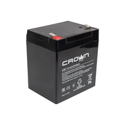  Аккумулятор Crown СВТ-12-5 (CM000001652) свинцово-кислотный, 12В, 5 А/Ч, ABS-пластик, F2 (Т2), срок службы 6 лет 