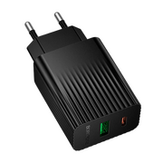  СЗУ Borofone BAS74A 1USB+1Type-C 3.0A PD 20W+QC3.0 быстрая зарядка для Type-C Type-C Black 
