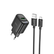  Зарядное устройство HOCO C140A 1USB 18Вт, QC3.0, FCP, AFC, кабель USB - микро USB, 1.0м чёрный 