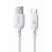  Кабель Baseus P10377703213-00 USB-Type-C Silky Series 100W 1м белый 
