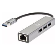 Переходник VCOM DH312A USB 3.0-RJ-45 1000Mbps+3 USB 3.0, Aluminum Shell, 0.2м 