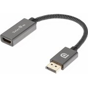  Кабель-переходник TELECOM TA560 DP(M)-- HDMI-F 0.2, оплетка, 4K 60Hz, серый металлик 