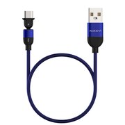  Кабель Maxvi MC-19T blue, USB-A-Type-C, 2.4A, LED 