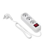  Сетевой удлинитель Maxvi PS-415, 10A, 2300Вт, 3 гнезда, с заземлением, 1.5м, белый 