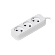  Сетевой удлинитель Maxvi PS-515, 10A, 2300Вт, 3 гнезда, без заземления, 1.5м, белый 