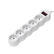  Сетевой фильтр Maxvi SP-218, 10A, 2300Вт, 5 гнезд, земля, 1,8м, белый 