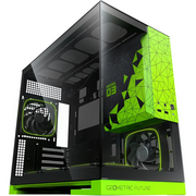  Корпус Geometric Future Model 3 Green with fans (1AM3NZGB00110) / mATX / 5x120mm ARGB fans 