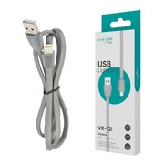 Кабель силиконовый VIXION Pro VX-12i (02991) USB-Lightning 8 pin, 1м, серый 