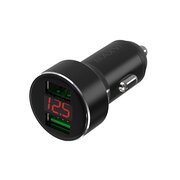  АЗУ Maxvi CCM-M542 LED metallic black 5.4A, 2xUSB, QC3.0 
