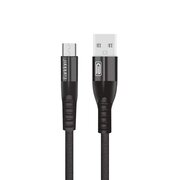  Дата-кабель Earldom EC-077M Micro 3А, 1м, нейлон (черный) 