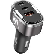  АЗУ XO CC61, 100Вт, Lightning/USB/Type-C черное 
