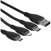  Кабель Baseus P10376303121-00 Ultra-Fast One-for-Three Fast Charging Cable USBAtoM+L+C 3.5A 1.3Cosmic Black 