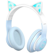  Наушники XO BE38 Bluetooth v5.3 кошачьи уши, голубые 