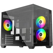  Корпус ID-Cooling View 500 ARGB Black mATX/win TG/3 fans/Gen2 Type C/CPU 162mm/GPU 407mm/no PSU 