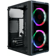  Корпус Ginzzu B177 2*USB 2.0,AU Fan 2*12 LED передняя и боковая панель стекло 