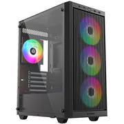  Корпус ID-Cooling Ware 300 ARGB Black mATX/win TG/ 4 fans/ Type C/ CPU 160mm/ GPU 320mm/ no PSU 