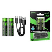  Батарейка HOCO JA3 AA литиевая подзаряжаемая 2pcs чёрный 