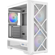  Корпус SAMA S41 White (S41-WHAMA4X1-GL) без БП, Midi-Tower, TG, 4x120mm ARGB, 2xUSB 3.0 + 1xUSB 3.2 Type-C, ATX, mITX 