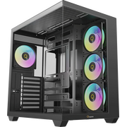  Корпус Ocypus Gamma C74 BK ARGB Black (Gamma-C74-BKD400XX-GL) без БП, Midi-Tower, TG, 4x120mm 2xUSB-A 3.0 + 1xUSB-C 3.1, ATX, mITX 