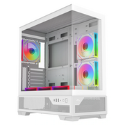  Корпус SAMA V43 White (V43-WHADA6X1-GL) без БП, Midi-Tower, TG, 6x120mm ARGB, 2xUSB 3.0 + 1xUSB 3.2 Type-C, ATX, mITX 