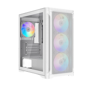  Корпус SAMA S31 White (S31-WHMMA4X1-GL) без БП, Midi-Tower, TG, 4x120mm ARGB, 2xUSB 3.0 + 1xUSB 3.2 Type-C, mATX, mITX 