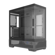  Корпус SAMA V43E Black (V43E-BKADA0X1-GL) без БП, Midi-Tower, TG, no fans, 2xUSB 3.0 + 1xUSB 3.2 Type-C, ATX, mITX 