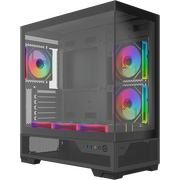  Корпус SAMA V43 Black (V43-BKADA6X1-GL) без БП, Midi-Tower, TG, 6x120mm ARGB, 2xUSB 3.0 + 1xUSB 3.2 Type-C, ATX, mITX 