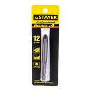  Сверло Stayer 2985-12_z01 по каф/керамогр/стек Д-12мм Дл-95мм 1пред для дрелей 