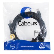 Патч-корд Cabeus PC-UTP-RJ45-Cat.6-5m-BK неэкранированный, черный 