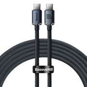  Кабель Baseus CAJY000701 Type-C-Type-C Crystal Shine Series 100W 2м синий 