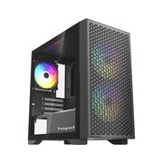  Корпус HSPD M335 (M335-TGBK-ARGB), без БП, Mesh Mini-tower, Black, TG, 0.45 SPCC, 2x140mm ARGB + 1x120mm mATX, mITX 160/340/184mm 2x2.5" 
