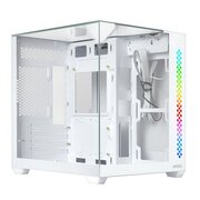  Корпус Ginzzu V440 RGB подсветка, закаленное стекло 1*USB 3.0,1*USB 2.0, AU Белый mATX 