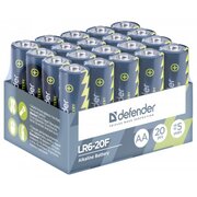  Батарея Defender Alkaline LR6-20F (56014) AA, 1.5V, 20шт. 