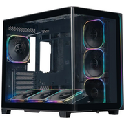  Корпус XASTRA QR600 7ARGB-FG-C10-UC Black (QR600-7FG12A-C10-UC-L)ATX/Aquar/Curve Glass/Led Strip/7x120mm ARGB PWM FG fans/Argb+PWM HUB 10port/Type-C 