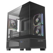  Корпус Powercase Vision Micro S4B V2 (CVMMSHBV2-A3), Tempered Glass, Type-C, 3x 120mm ARGB PWM Fan, ARGB+PWM HUB, чёрный, mATX 