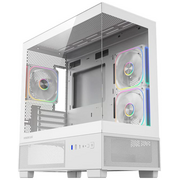  Корпус Powercase Vision Micro S4W V2 (CVMMSHWV2-A3), Tempered Glass, Type-C, 3x 120mm ARGB PWM Fan, ARGB+PWM HUB, белый, mATX 