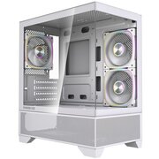  Корпус Powercase Vision Micro M4W (CVMM4FHW-A3), Tempered Glass, Type-C, 3x 120mm ARGB PWM Fan, ARGB+PWM HUB, белый, mATX 