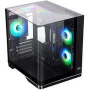  Корпус Eurocase M2751 черный, без БП, mATX, боковая и фронтальная панель из закалённого стекла, USB 3.0, USB Type-C 