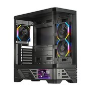  Корпус 1STPLAYER MC8 Black (MC8-BK-2FH7R-1FH7-HUB3) / ATX / 5.5" LCD display / 3x120mm ARGB fans hub 