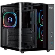  Корпус CBR Cube X860BK (PCC-ATX-X860BK-WPSU), без БП, ATX, 1*USB Type-C, 1*USB 3.0, 1*USB 2.0, HD Audio+Mic, 3*fans, Black 
