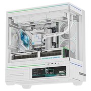  Корпус Thermalright M10 Vision White Fan4-C, без БП, Mini-Tower, TG, LCD, 4x120mm ARGB, 2xUSB-A 3.0, 1xUSB Type-C, mATX, mITX 